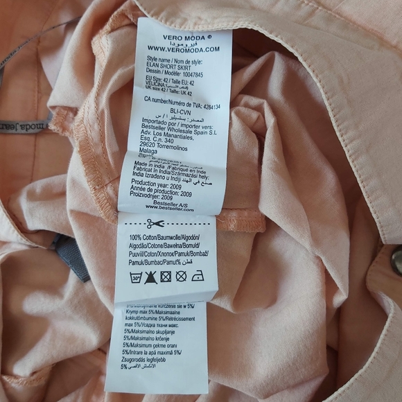 Vero Moda Jeans peach mini skirt- size 42 - Picture 4 of 7